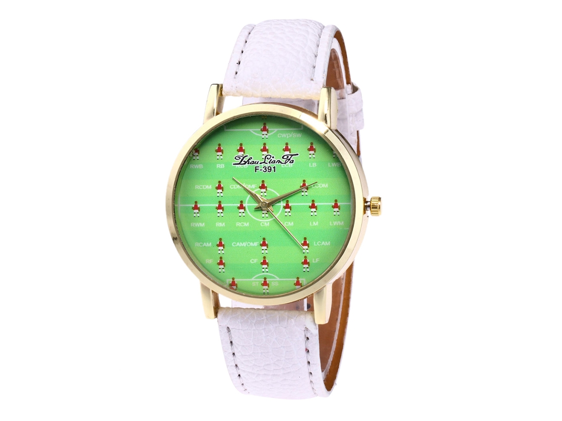 Reloj De Cuarzo Estilo Coreano Retro Con Correa De Cuero Ligera Para Parejas De Estudiantes - Blanco