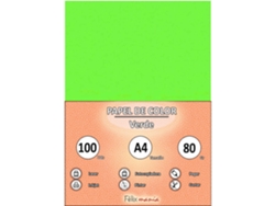80Gr A4 Papel Verde 100 Hojas
