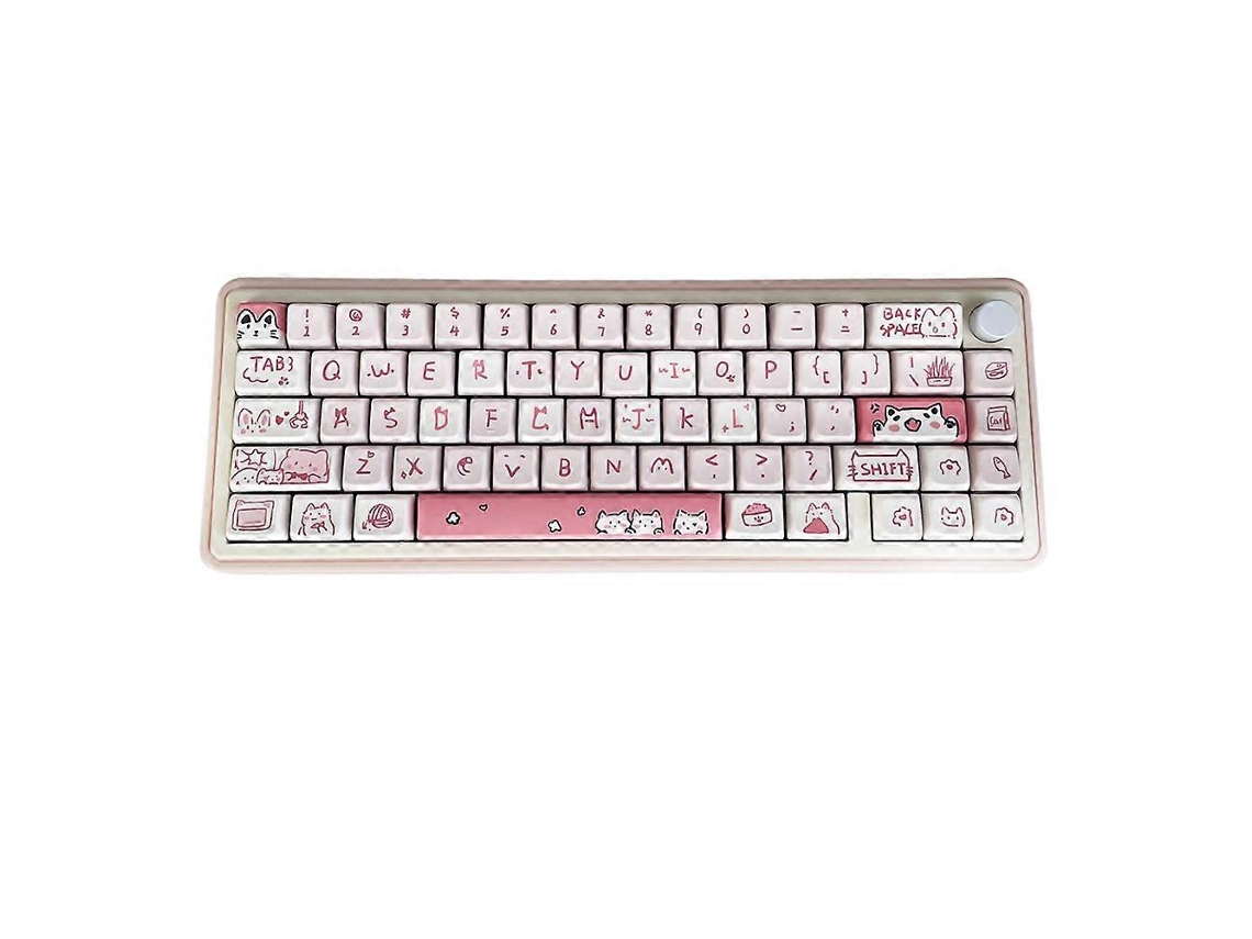Teclado mecánico de 146 teclas con temática de gato rosa para escribir y jugar. Ly Ebike