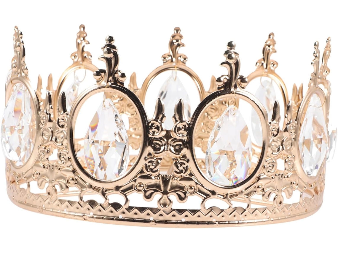Lámpara colgante decorativa, 21 cm, con corona de cristal, metal y vidrio, para salón. SFUSHOS