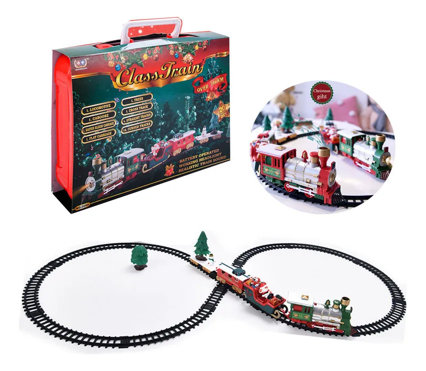 Nueva decoración navideña, tren eléctrico, vías, música, vayotoy