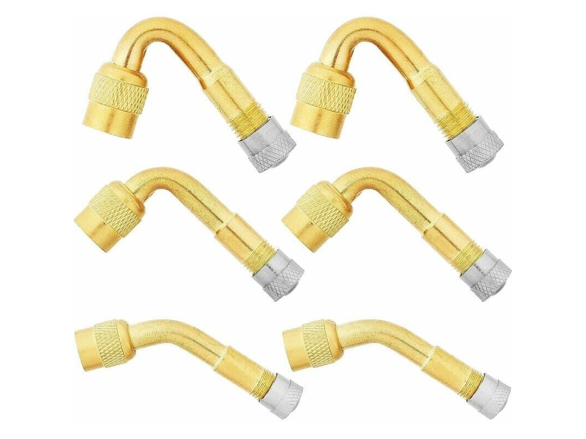 Extensión de válvula de neumático, adaptador de ángulo de 45°, 90° y 135°, boquilla angular para inflar neumáticos de coche, camión, motocicleta, bicicleta y scooter.