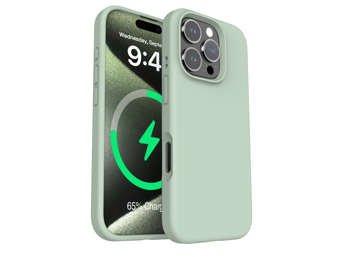 (verde Cobre, Iphone 14 Pro) Funda Magnética De Silicona Líquida Para Iphone, Color Liso Sencillo
