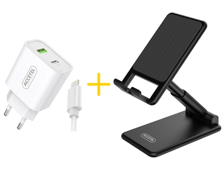 Cargador ACCETEL iPhone XR (Lightning - Blanco y Negro)