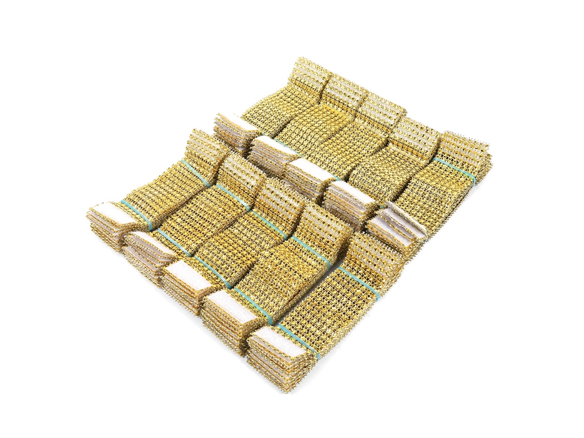 100 Anillos Mágicos De Cinta Con Diseño De Diamantes Para Servilletas, 8 Filas, Para Bodas Y Navidad, Color Dorado.