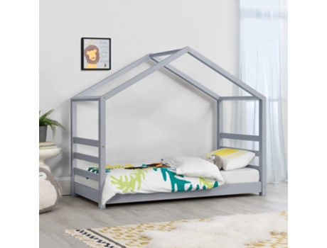Estructura de Cama Infantil [EN.CASA] (Gris - Madera - 80 x 160 cm)