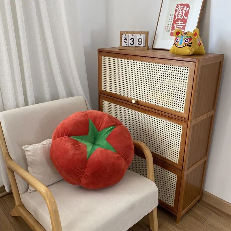Cojín De Asiento Para Sofá Con Forma De Tomate, Champiñón O Caqui (45 Cm)