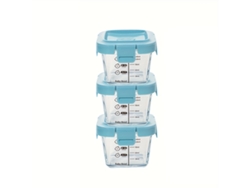 Juego de 3 recipientes de vidrio de borosilicato para almacenar alimentos, cierre hermético, resistentes al calor STELASPLEN