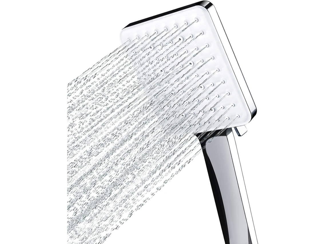 Ducha Cuadrada Grande Con Control Manual, 6 Modos De Regadera, Alta Presión, Cromado, Resistente Y Fácil De Limpiar