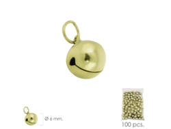 Cascabel dorado 6 mm. (bolsa 100 unidades)