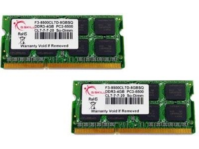 Memoria RAM DDR3 G.SKILL 4711148594820 (2 x 4 GB - 1066 MHz - CL 7)
