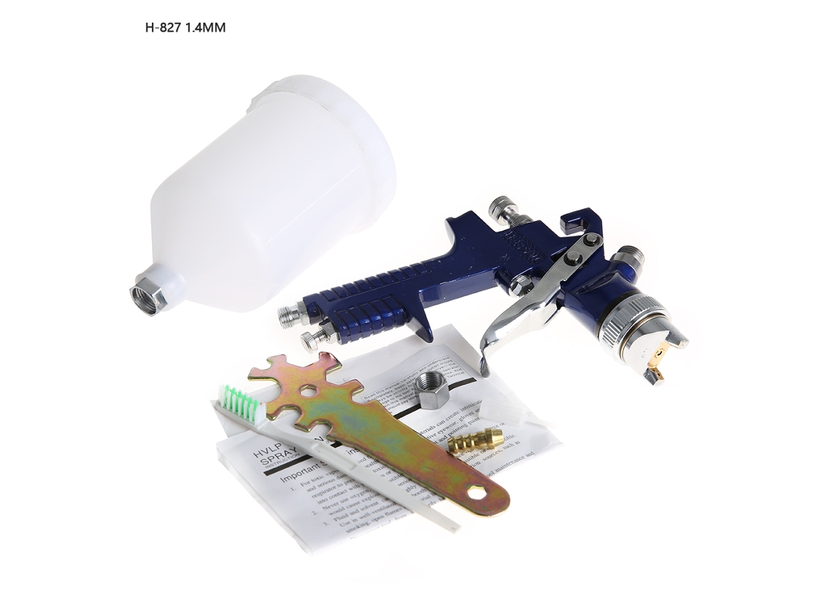 Pistola de pintura pneumática de alimentação por gravidade de 1,4 mm e 600 ml para uso automotivo