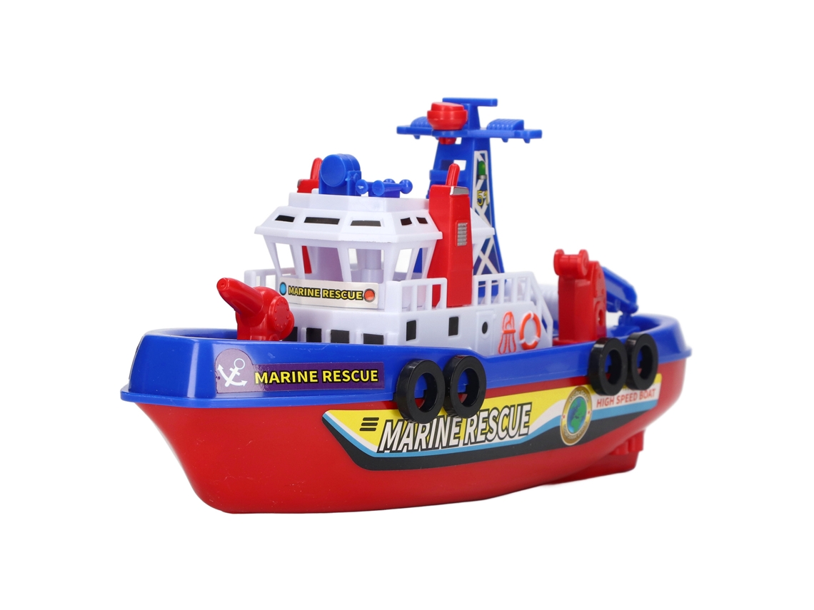 Ats-juguete Barco De Bomberos Eléctrico Con Aspersión De Agua, Música Y Luces, Juguete Educativo Para Baño Niños Niñas