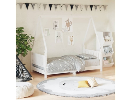 Estructura De Cama Infantil VIDAXL Blanco Madera (80x160 cm)