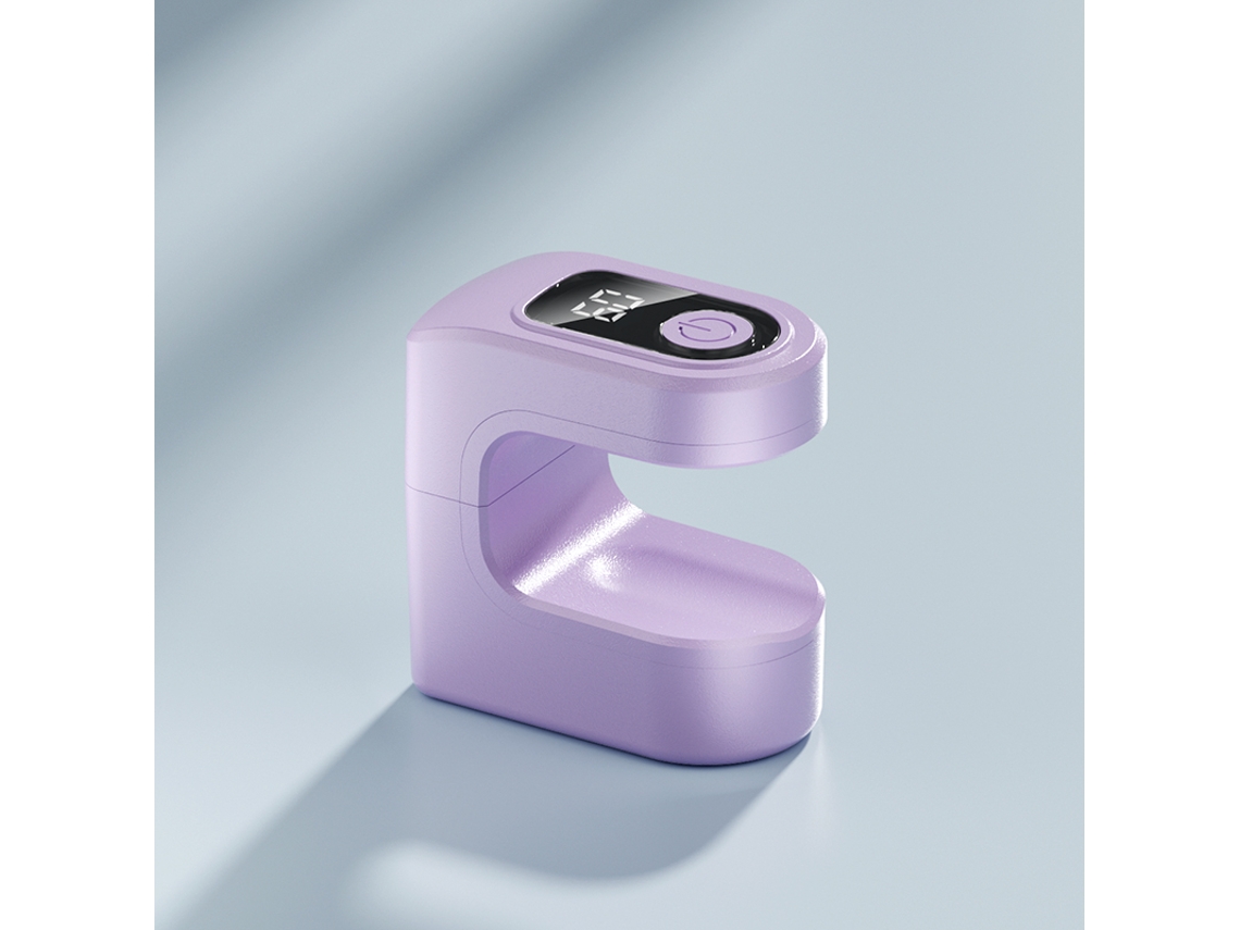 Lámpara de uñas (¡violeta!) con pantalla LCD y temporizador de 30/60 segundos, alimentación USB.