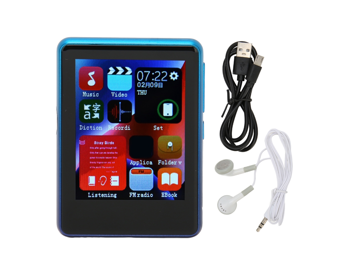 Reproductor De Música Mp3 Con Bluetooth 5.0, Pantalla Táctil De 2,4 Pulgadas, Radio Fm, Reducción De Ruido, Portátil, Azul.