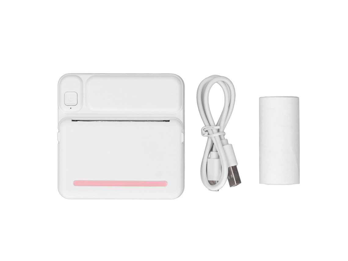 Mini Impresora Térmica Portátil Sin Tinta, 200 Ppp, Bluetooth, Recargable Con Papel.