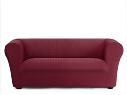 Funda de Sofá 3 Plazas EYSA Chester/Klippan Premium Jaz Tejido Multielástico (230 x 110 x 100 cm - Poliéster y Algodón - Burdeos)