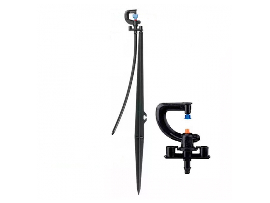 Microaspersor de riego completo 360º a chorros con estaca.