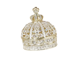 Joyero en forma de corona, ideal como regalo de cumpleaños para niñas y mujeres, fabricado en plata. Hengjian