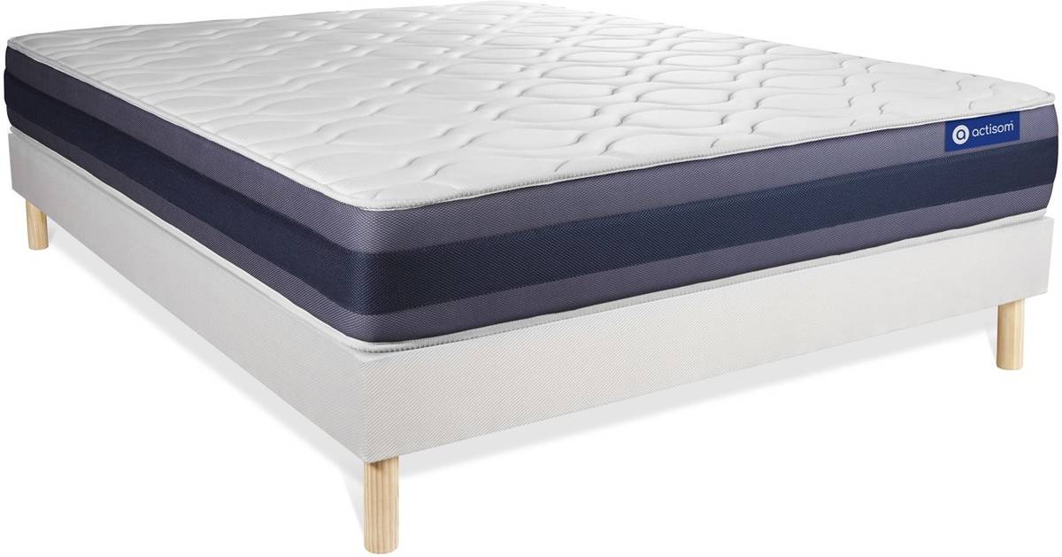 Conjunto de Somier Blanco + Colchón ACTISOM Actilatex Morpho (135x190 cm - Látex)