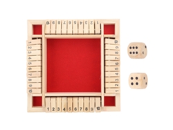Juego De Dados De Madera "shut The Box", 4 Caras, Bandeja Educativa Para Niños Y Adultos.