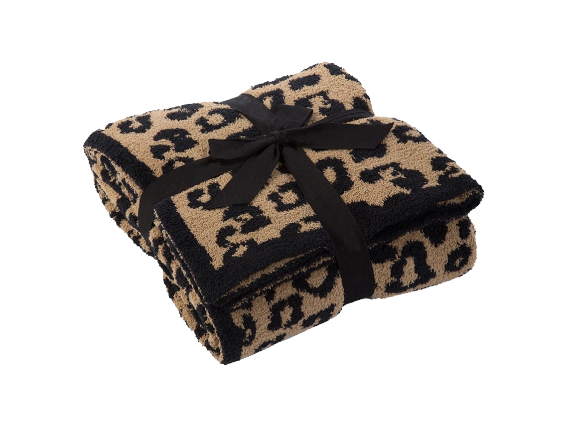 Manta Media De Terciopelo Y Lana Para Niños Con Estampado De Leopardo, Manta Acolchada Con Forro De Fleece, Manta Sin Suela Con Diseño De Leopardo