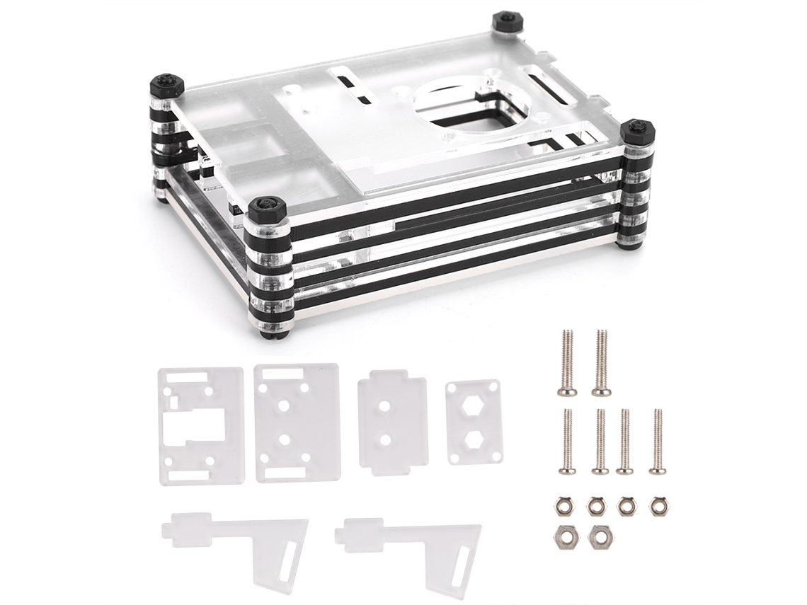 Caja De Acrílico Multicapa Con Soporte De Montaje De Cámara Y Ventilador De Refrigeración Para Raspberry Pi 4b