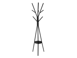 WellHome - Perchero de Madera y Metal MDF Negro de H.180cm