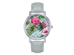 Reloj De Pulsera Analógico De Cuarzo Para Mujer Con Esfera Redonda Gris.