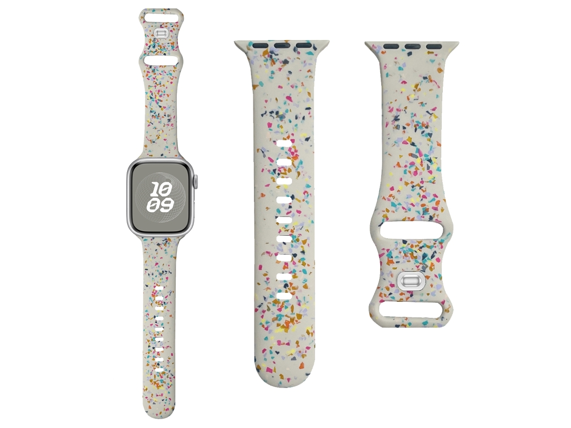 Bracelete de Smartwatch para Apple Watch Série 5 40mm de silicone floral (Starlight)