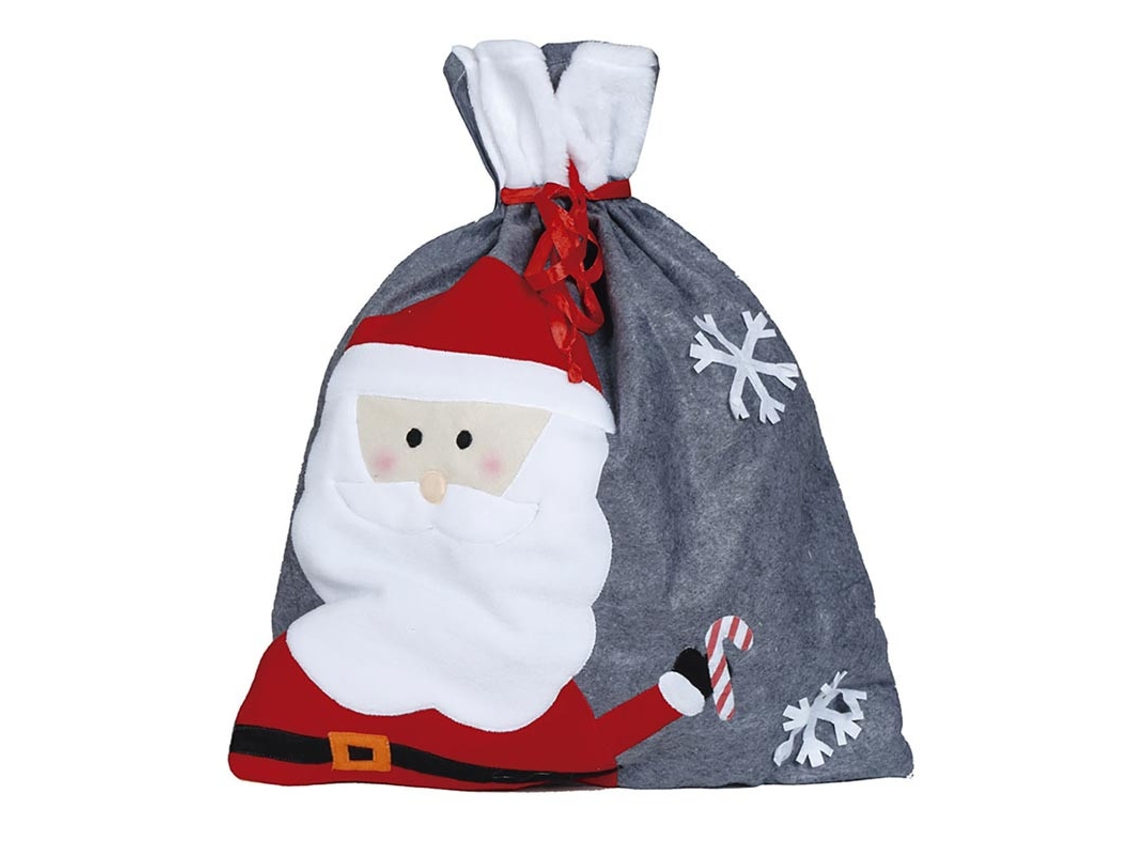 Saco de Papá Noel gris de 50X60 cm