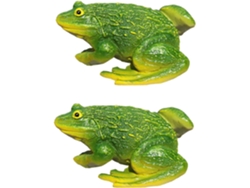Estatuas Ranas Resina 2 Piezas, Decoraciones Miniatura Para Interior Exterior, Divertidas Figuras