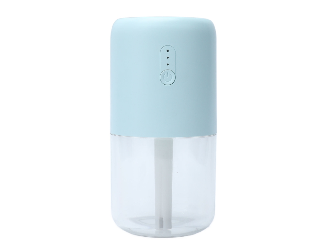 Humidificador de pulverización única de 280 ml, pequeño, silencioso y con luz ambiental cálida para coche, hogar y oficina.