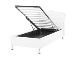 Cama con almacenaje BELIANI Metz de Piel sintética Blanco 126x217x102