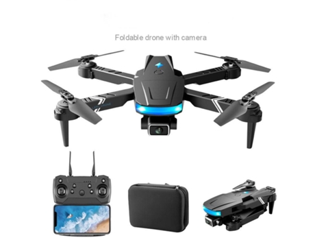 Mini dron de control inalámbrico plegable con una sola cámara (1 baterías - Duración de la batería: 10 min - Negro)