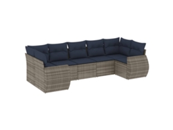 Maison Exclusive - Conjunto De Sofá De Jardín De 7 Piezas Con Cojines, Poliratán Gris