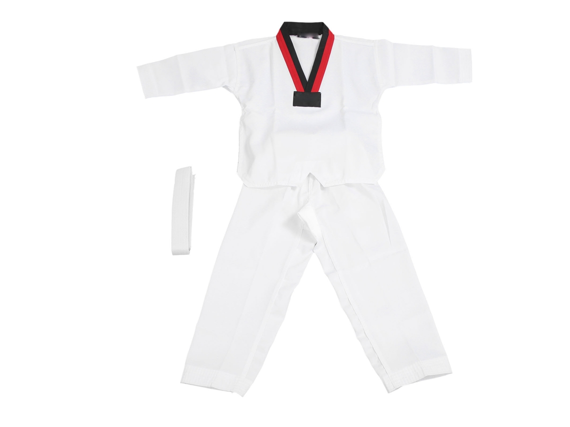 Traje de algodón para entrenamiento de taekwondo para principiantes, artes marciales, talla XS