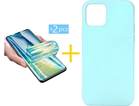 Carcasa + 2 Protectores de Pantalla para iPhone 12 SKYHE Verde Agua