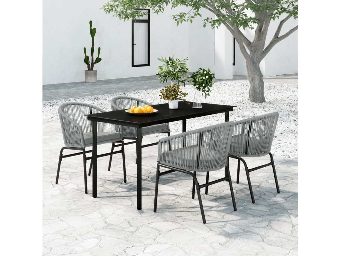 Juego de comedor de jardín de 5 piezas DKD Home Decor gris