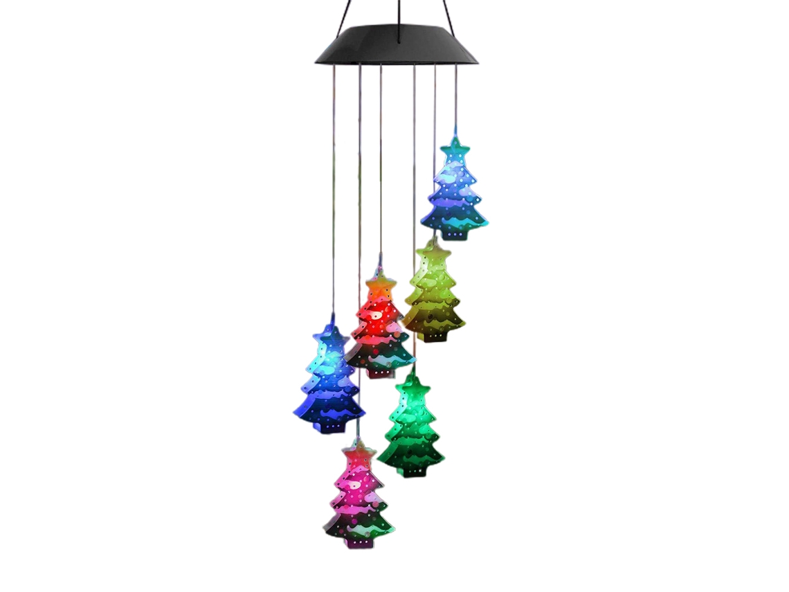 Yncm2026-cascabel Solar Navideño Con Luz Led Cambiante De Color, Impermeable Para Exteriores, Jardín Y Hogar