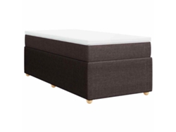 Maison Exclusive - Cama Box Spring Con Colchón Tela Marrón Oscuro 90x190 Cm
