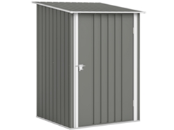 Caseta De Herramientas De Jardín De Acero Galvanizado Con Puerta Abatible, 100x104x160cm, Gris Claro.