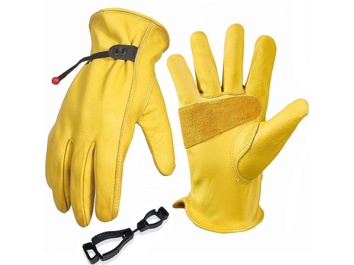 2026-guantes De Jardinería Para Hombre/mujer, Cuero De Vaca, Anti-espinas Y Anti-cortes, Reforzados Amarillos