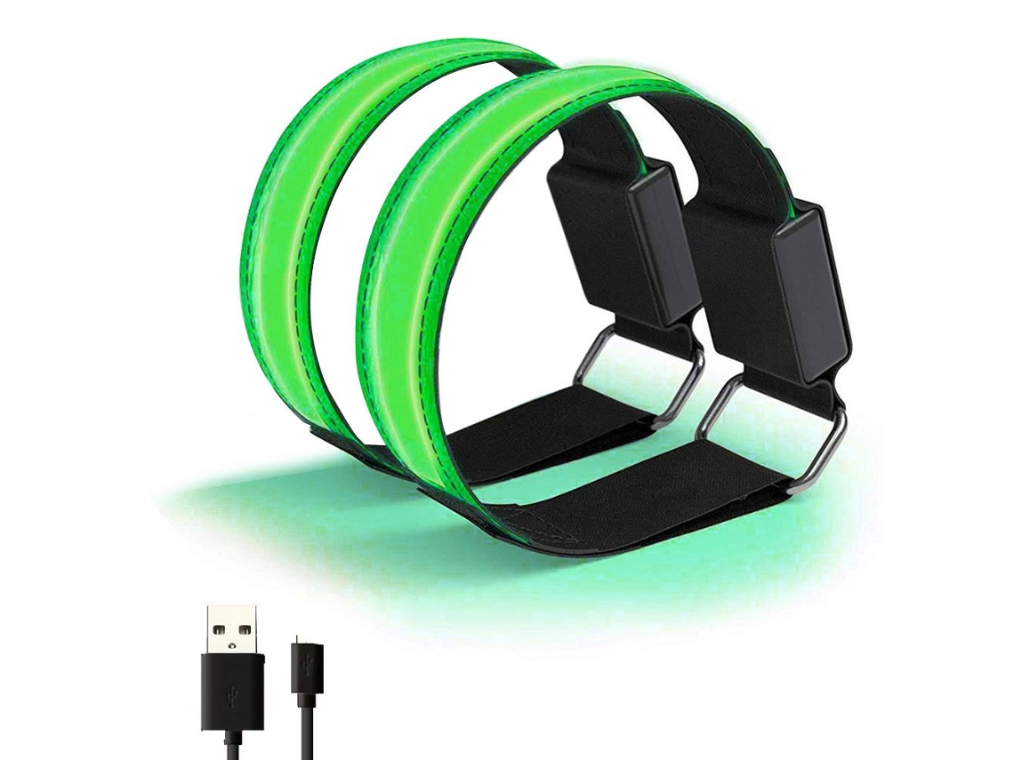 Pulseras Led Recargables Por Usb Con Tira Reflectante Ajustable Para Correr, Ciclismo Y Deportes Al Aire Libre.