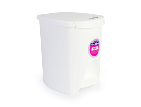 PLASTIKEN Nature - Cubo de Basura Pequeño 7L con Pedal para Baño. Blanco