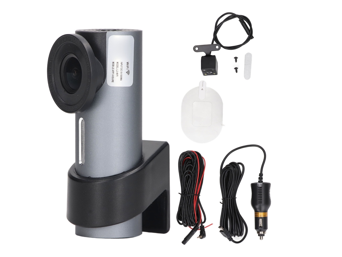 Cámara De Tablero De Coche Delantero Trasero Hd Wifi Con Detección De Movimiento Y Rotación 360 Grados