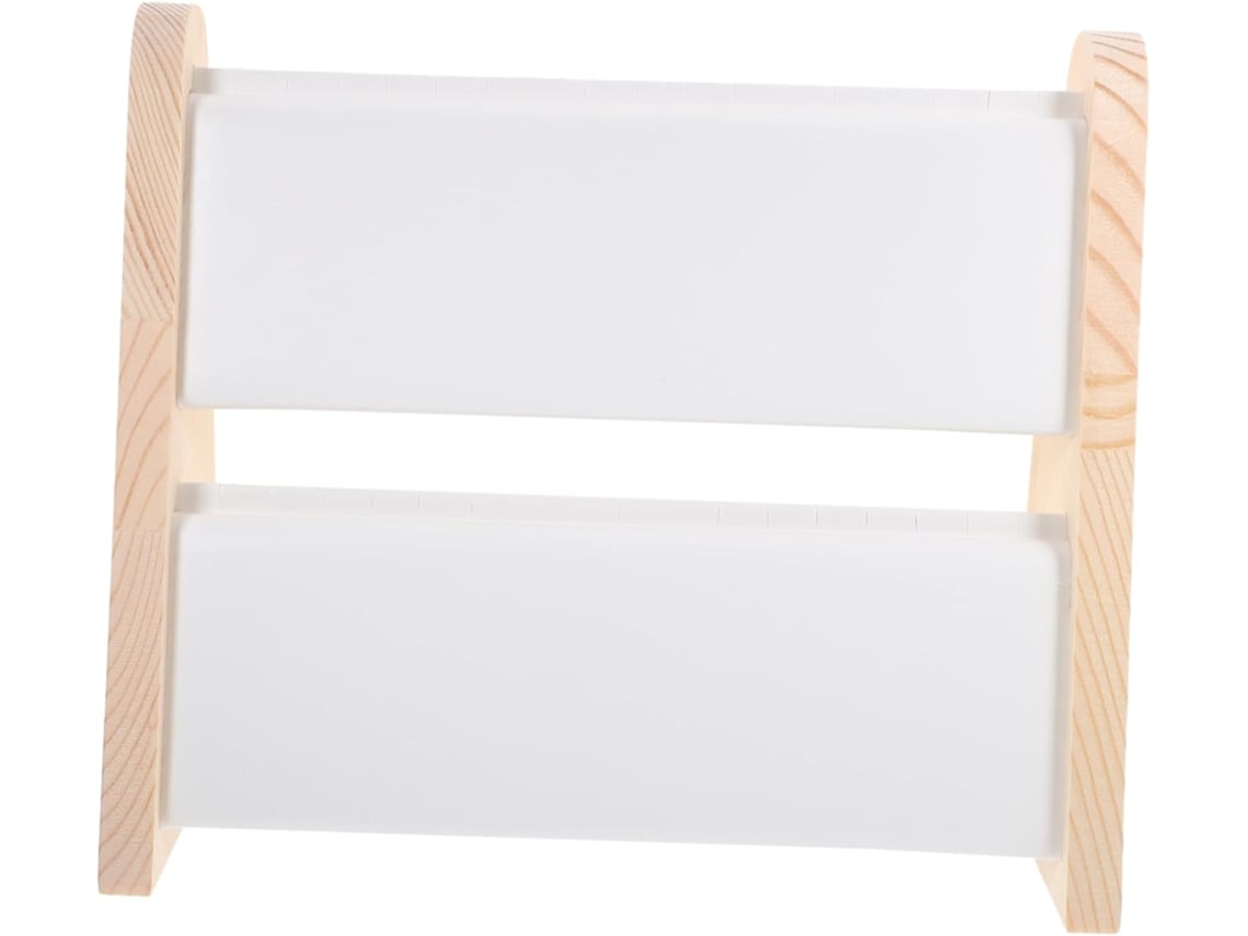Suporte Para Joias De Madeira Maciça De Dupla Camada Com 17 Compartimentos, Porta-colares Branco Natural