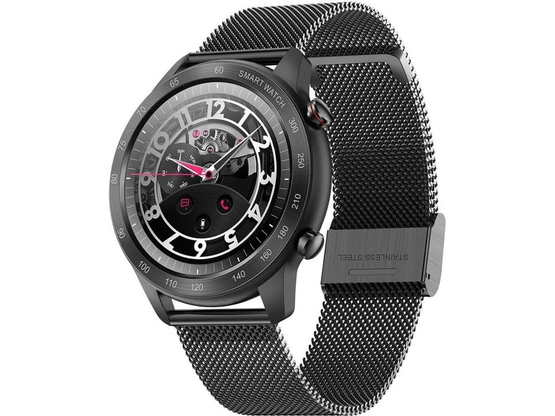 Reloj inteligente redondo para hombre, resistente al agua IP68, con podómetro y monitor de ritmo cardíaco, compatible con iOS y Android Yizhood (negro)