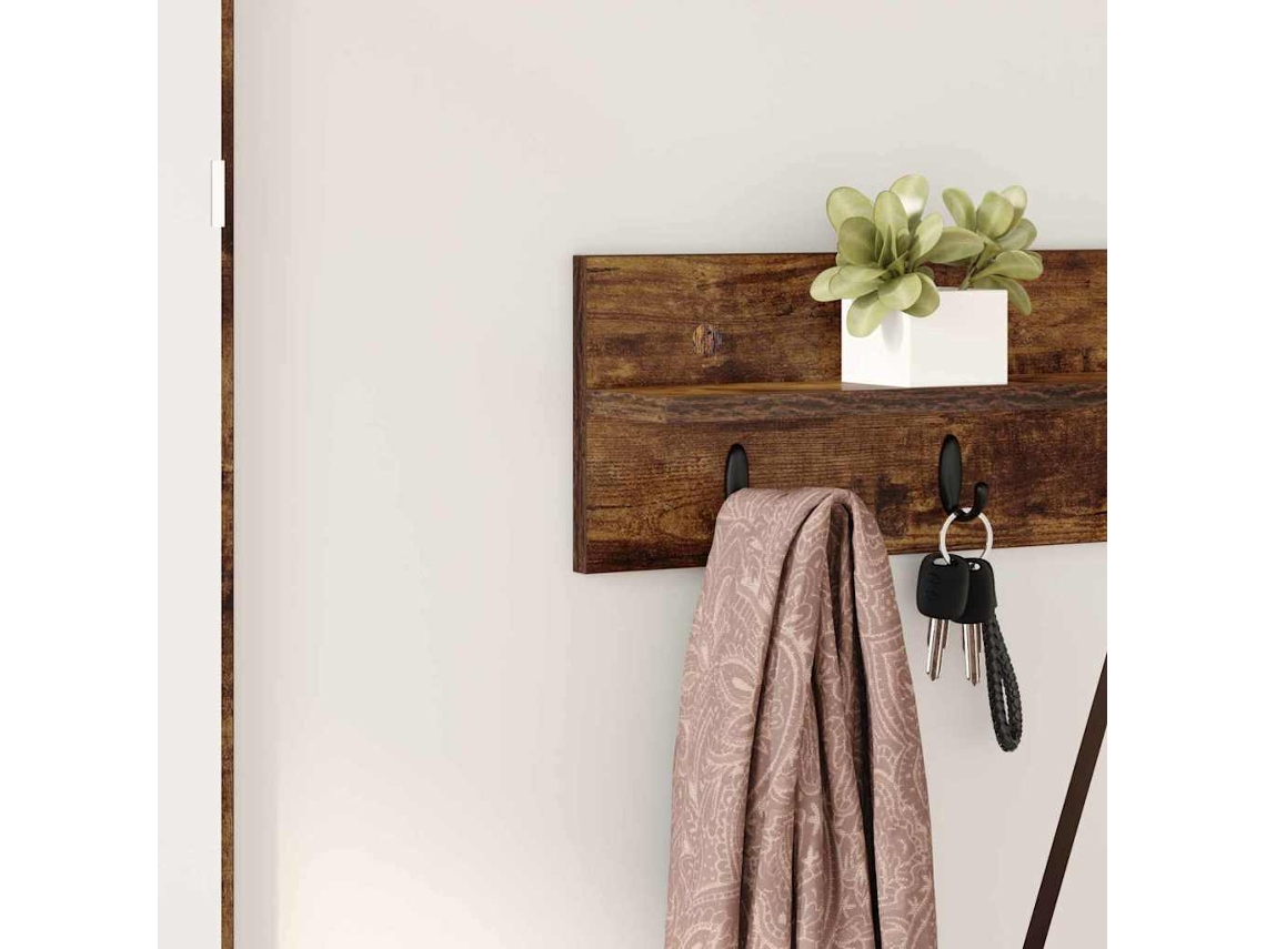 Maison Exclusive - Perchero De Pared Roble Ahumado 80 X 10,5 X 18 Cm